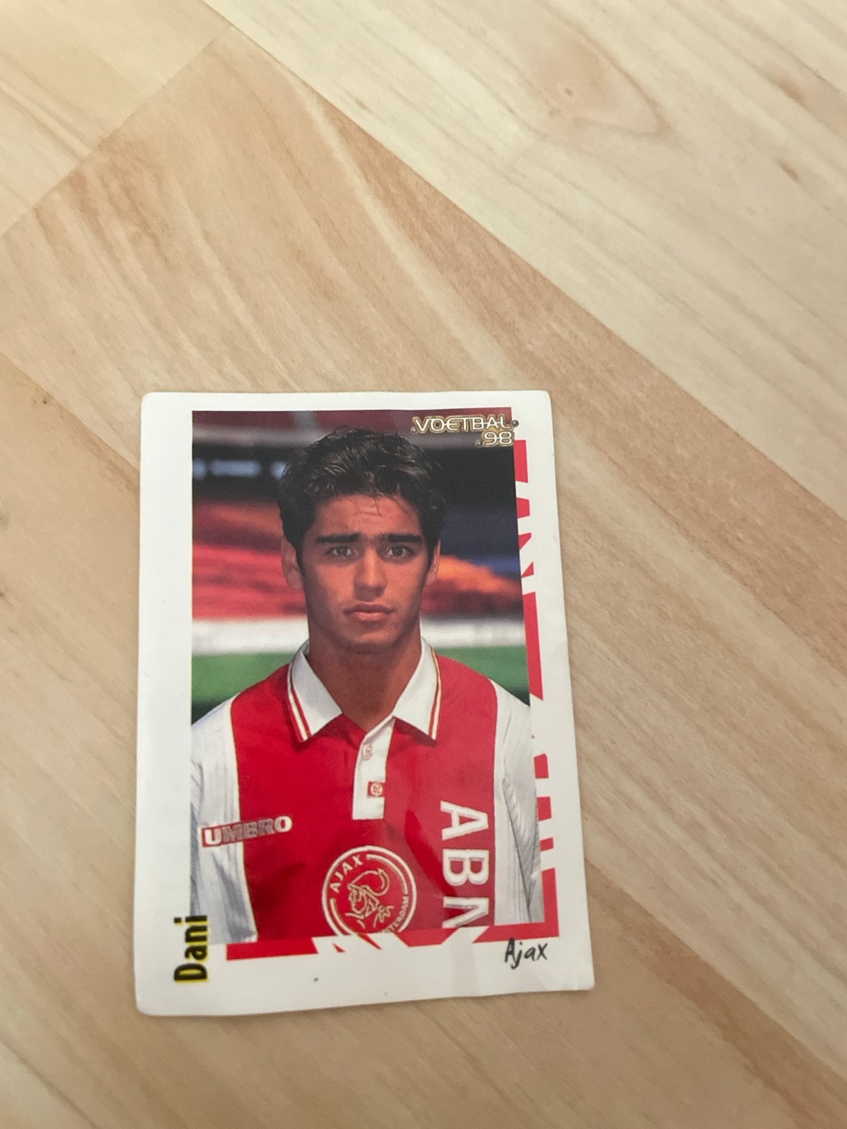 Voetbal '98 Ajax spelerskaart Dani, Ophalen of Verzenden, Zo goed als nieuw, Ajax, Spelerskaart