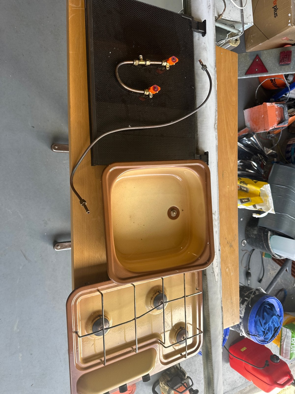 Caravan kookplaat, spoelbak en Electrolux koelkast, Caravans en Kamperen, Ophalen, Gebruikt