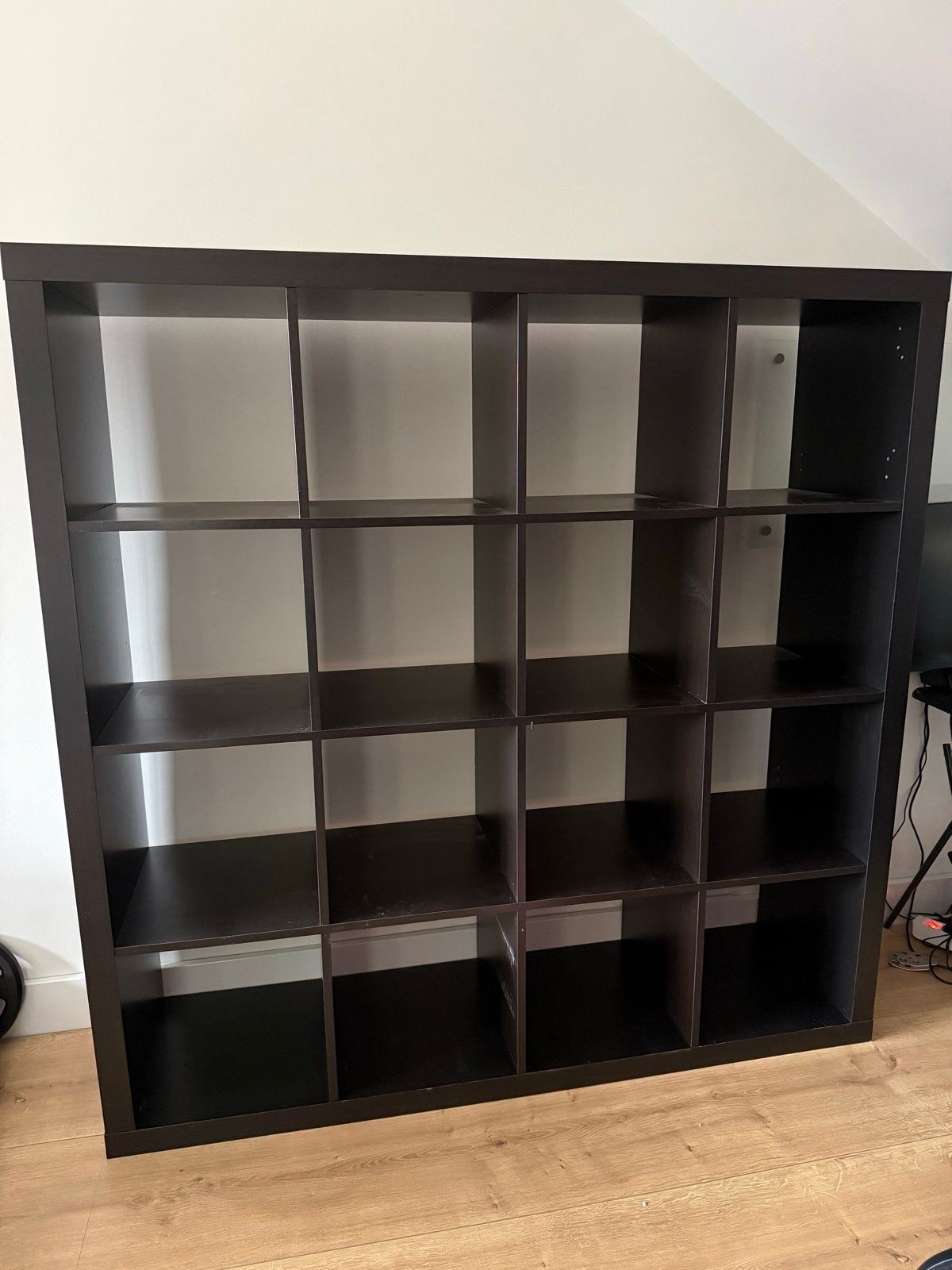 2x IKEA Kallax Kast 4x4 Vakken - Donkerbruin, Huis en Inrichting, Ophalen, Met plank(en), Gebruikt, 100 tot 150 cm