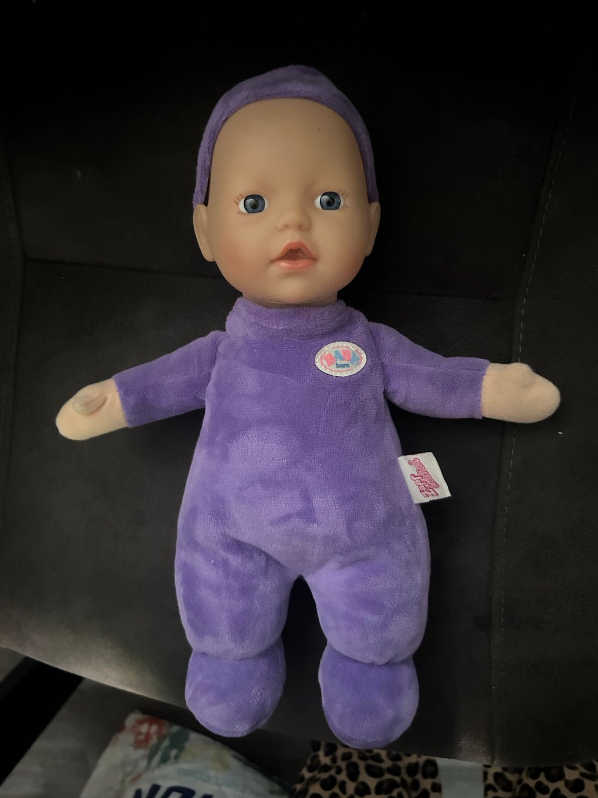 BABY born knuffelpop paars - Zo goed als nieuw, Ophalen of Verzenden, Zo goed als nieuw, Babypop