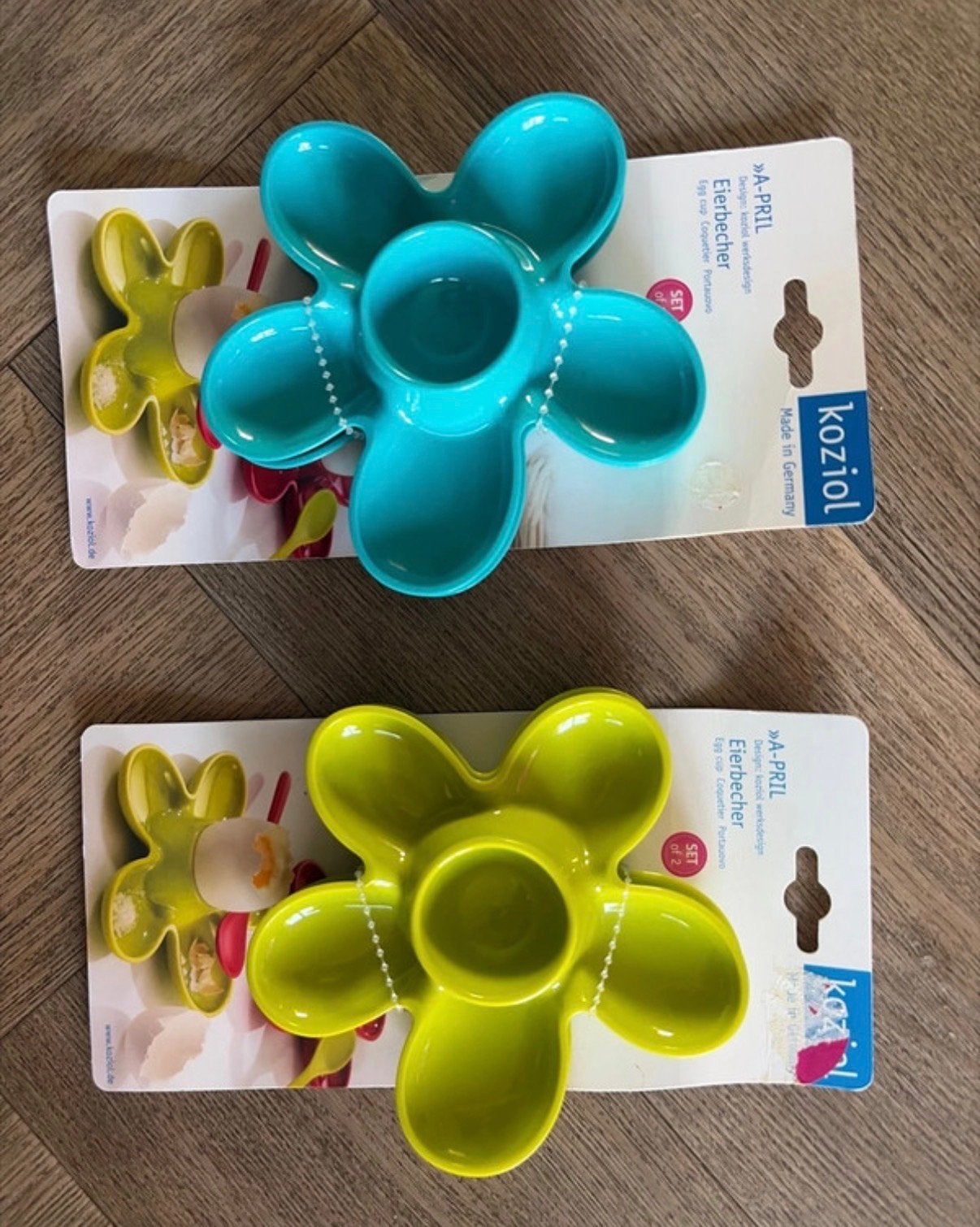 2x2 Koziol A-PRIL Eiercups - Nieuw in verpakking, Overige typen, Kunststof, Nieuw, Ophalen of Verzenden