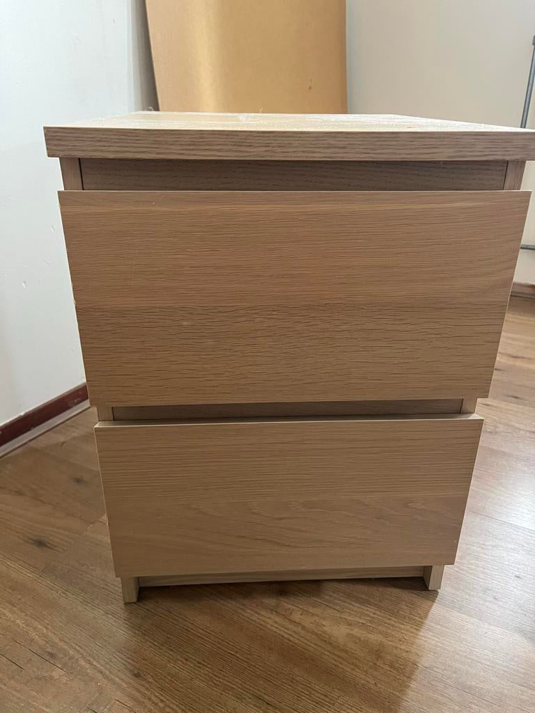 Nachtkastje met 2 lades - direct beschikbaar, Huis en Inrichting, Kasten | Ladekasten, Ophalen, Minder dan 50 cm, Gebruikt, 1 of 2 laden