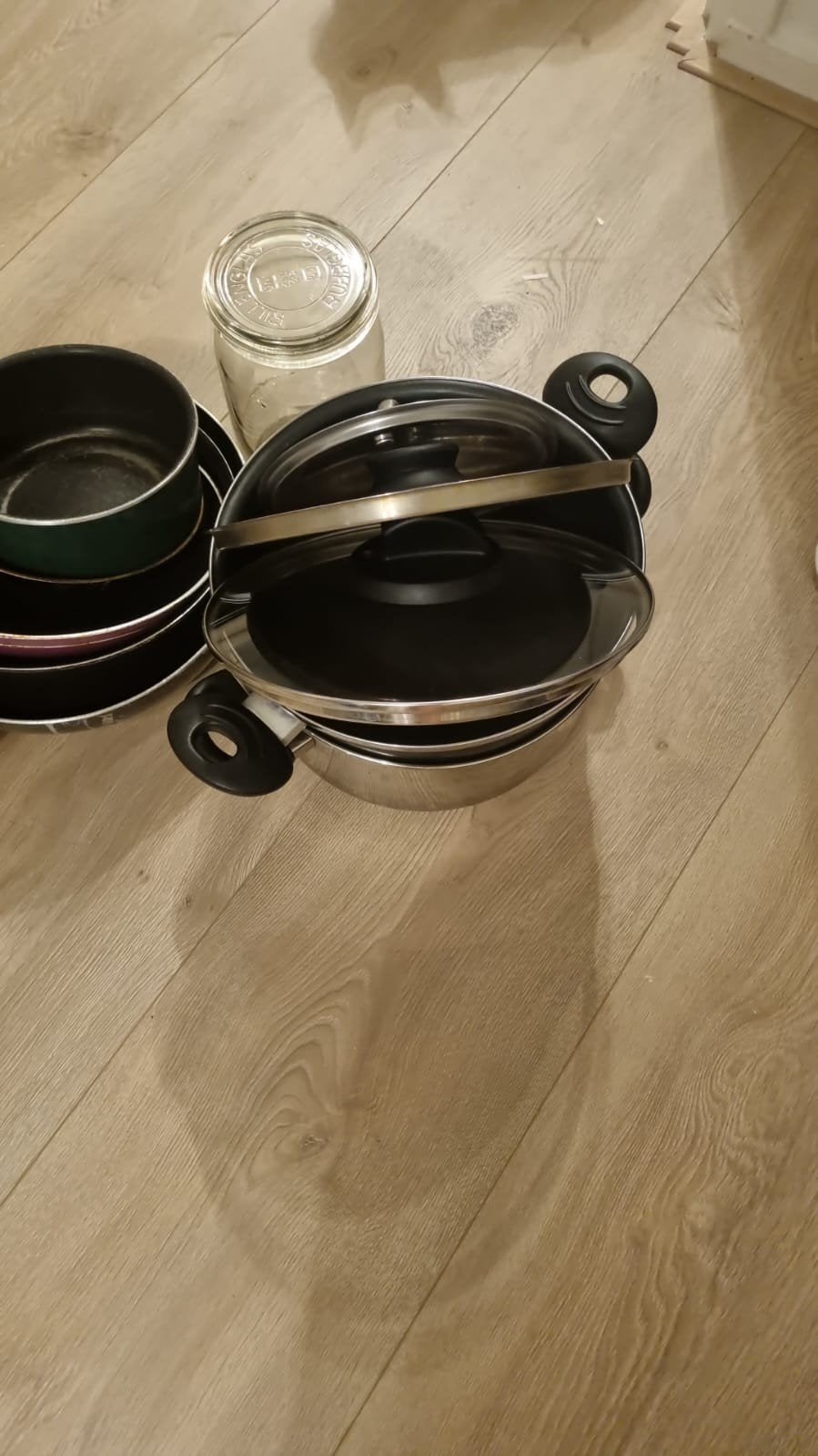 Diverse pannen set - ideaal voor starters, Ophalen, Gebruikt, Pannenset, Rvs