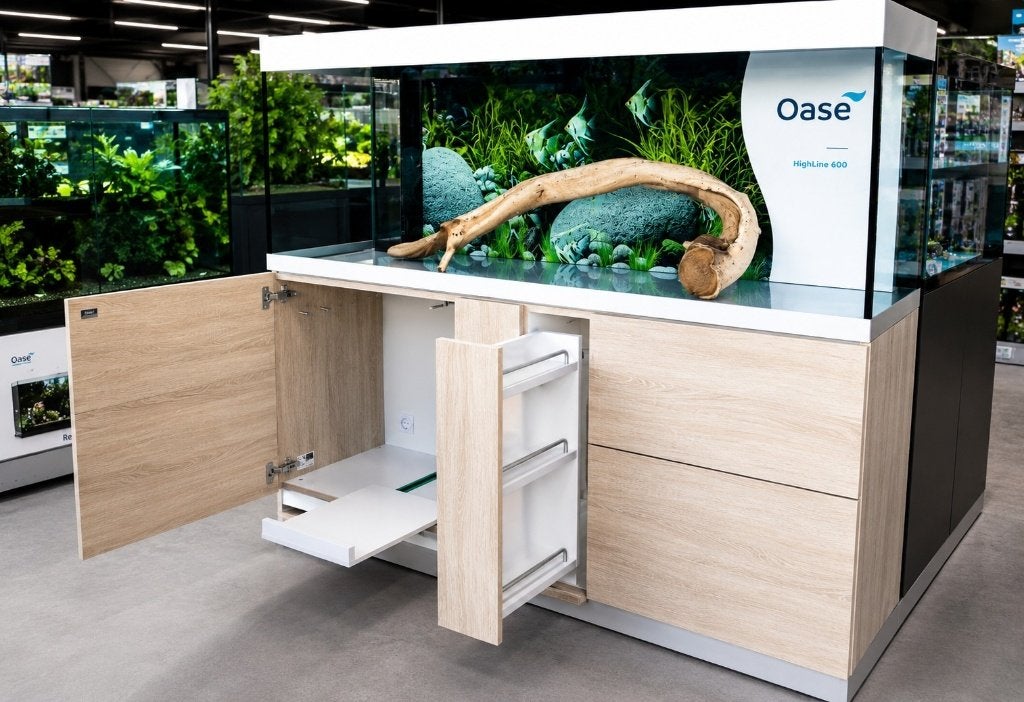 Oase HighLine 600 Optiwhite Set Eiken, Aquariummeubel, Nieuw, Ophalen of Verzenden, Aquadeco
