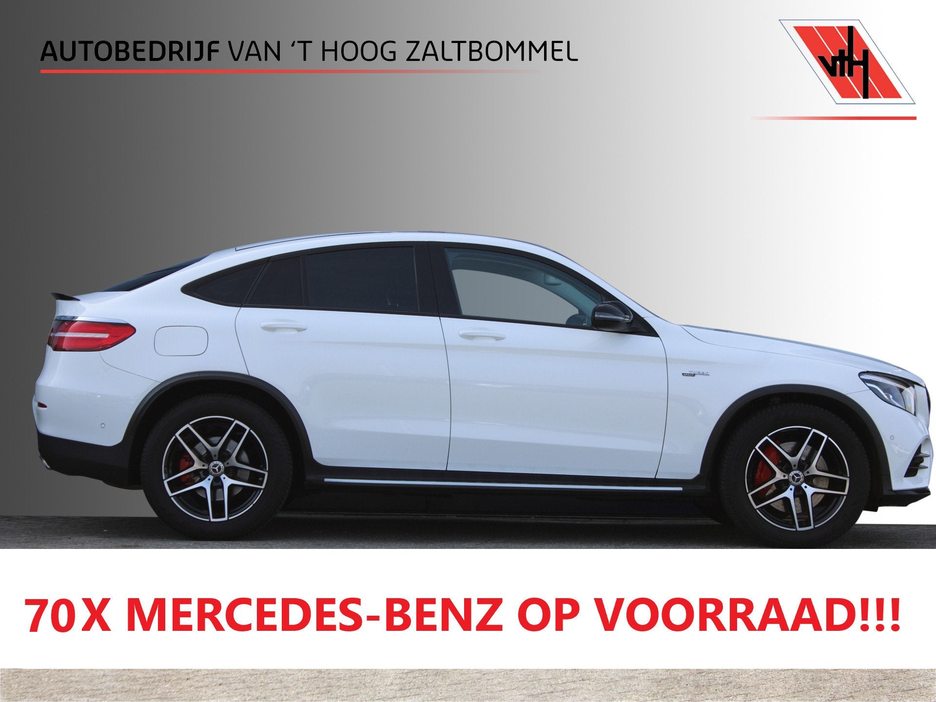 Mercedes-Benz GLC Coupé 250 AUT9 4MATIC AMG LINE NIGHT PAKK, Auto's, Mercedes-Benz, Automaat, Gebruikt, 4 cilinders, Wit