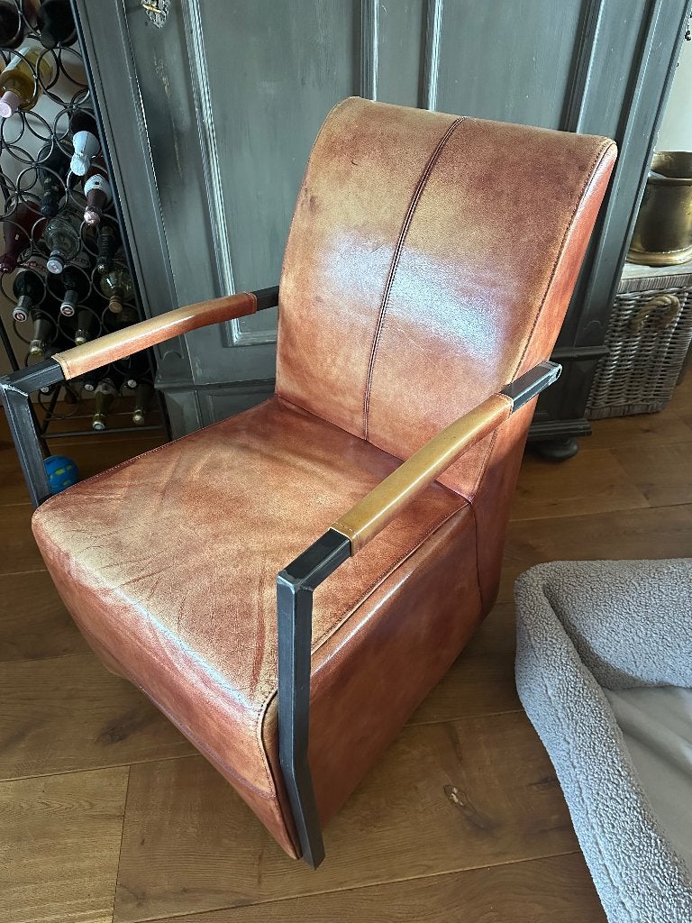 Leren stoel, disignstoel, zes stuks., Ophalen, Gebruikt, Overige kleuren, Vijf, Zes of meer stoelen