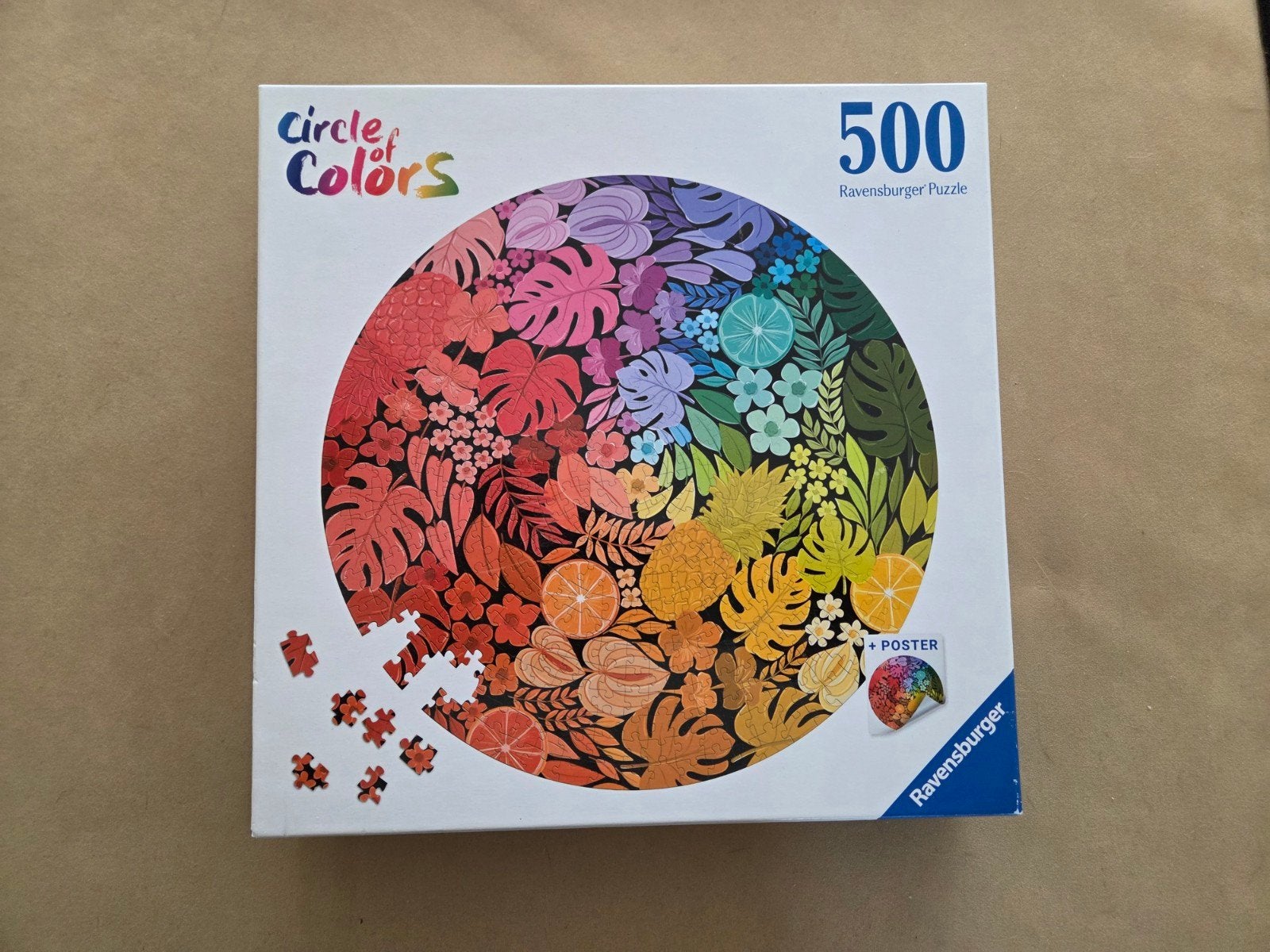 Ravensburger Circle of Colours - Tropical - 500 stukjes, Ophalen of Verzenden, 500 t/m 1500 stukjes, Zo goed als nieuw, Legpuzzel