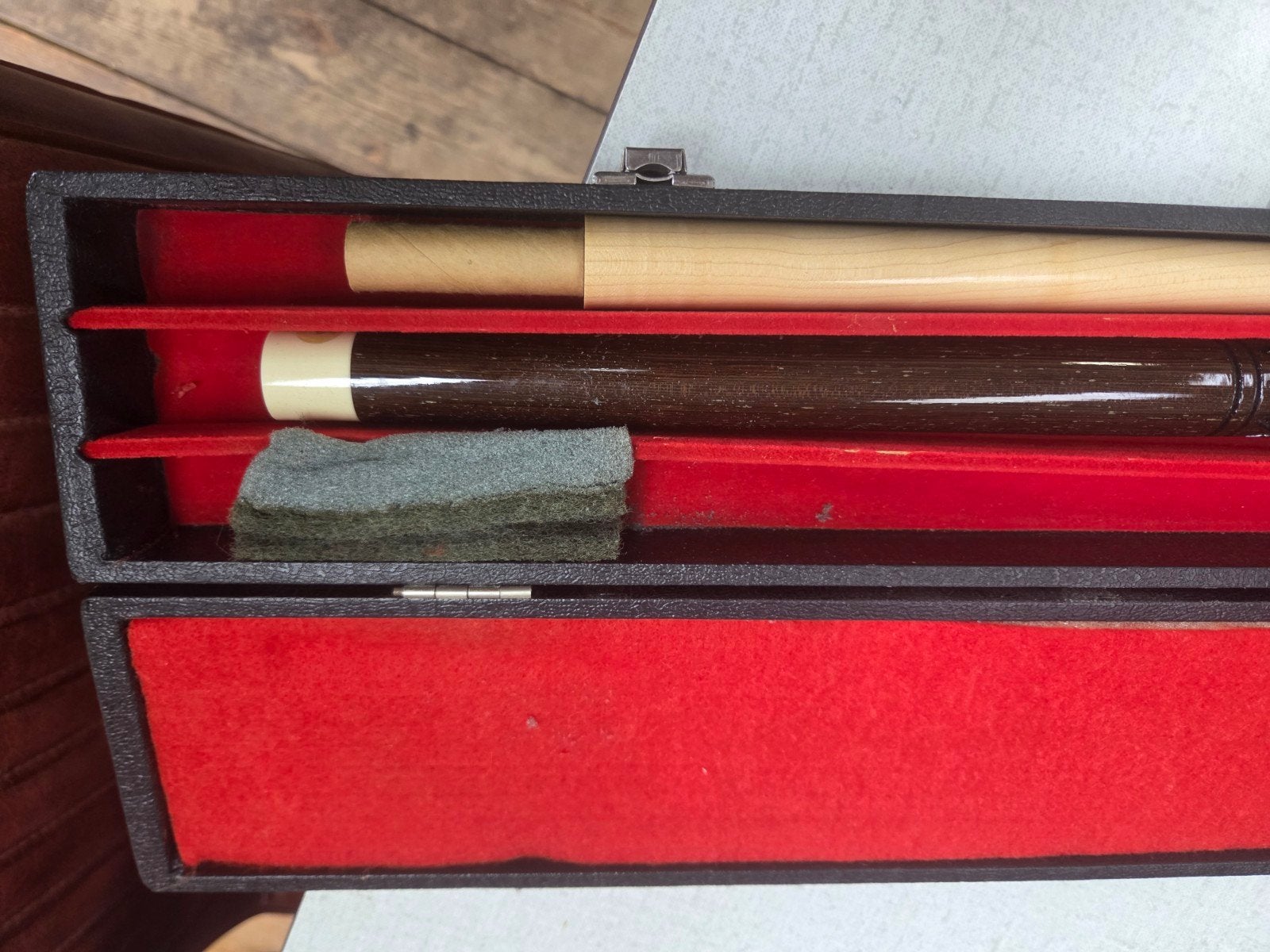 Biljartkeu met koffer., Ophalen of Verzenden, Gebruikt, Keu of Ballen