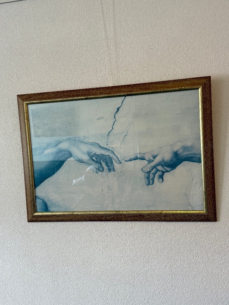 Prachtige Ingelijste Print Michelangelo, 50 tot 75 cm, Ophalen of Verzenden, 100 tot 125 cm, Print