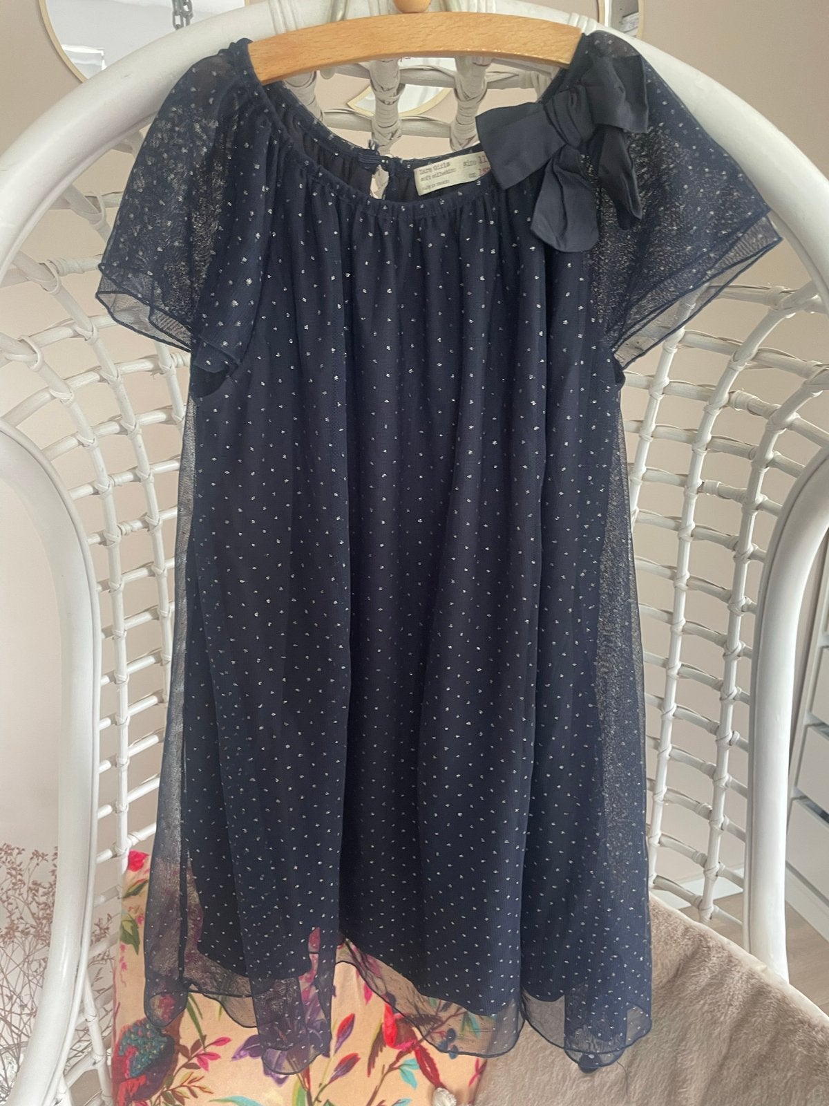 Zara jurk maat 152 donkerblauw met zilveren stipjes, Ophalen of Verzenden, Zo goed als nieuw, Meisje, Jurk of Rok