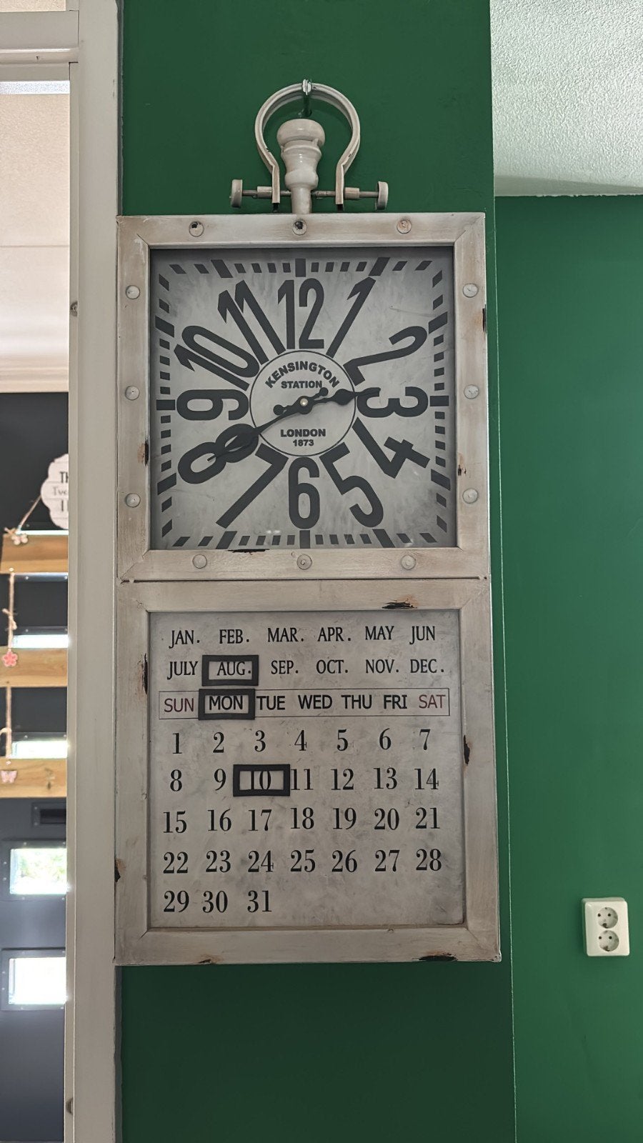 Wandklok met kalender, Ophalen, Vintage, Analoog, Kalenderfunctie