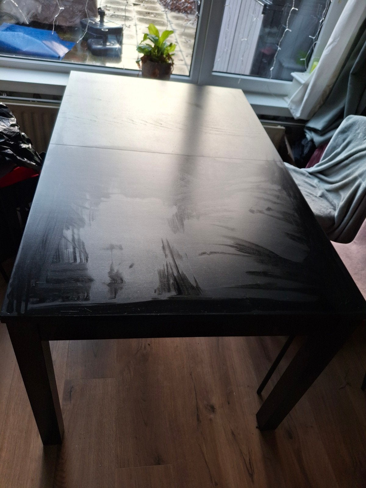IKEA Bjursta Uitschuifbare Eettafel - Zwart, Ophalen, Gebruikt, 200 cm of meer, 50 tot 100 cm