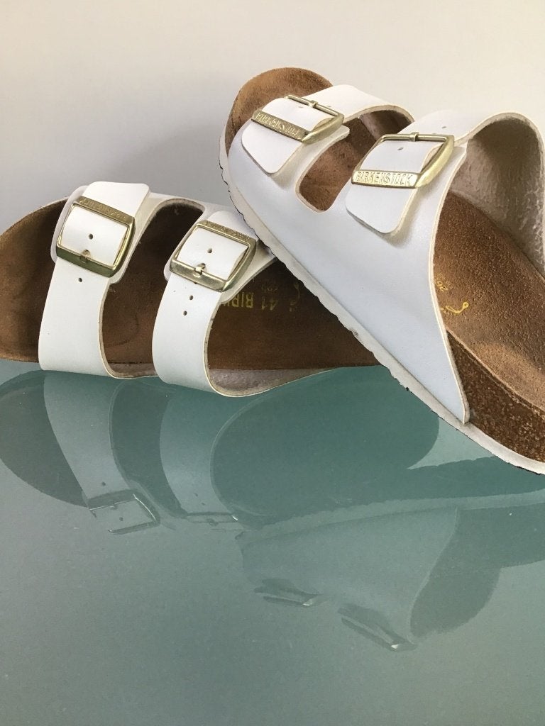 Birkenstock Arizona 41 | slippers | Gratis verzenden € 59,95, Slippers, Verzenden, Wit, Zo goed als nieuw
