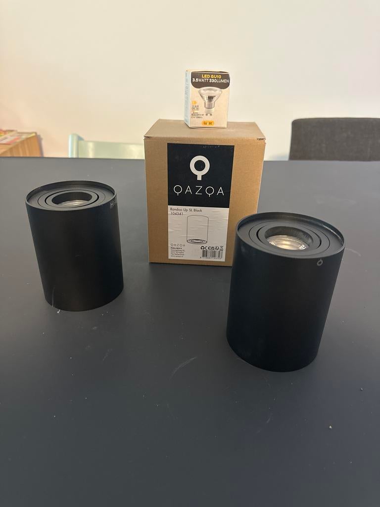 Qazqa Rondoo Up SL Zwarte Plafondlampen, Huis en Inrichting, Lampen | Plafondlampen, Ophalen of Verzenden, Nieuw, Metaal
