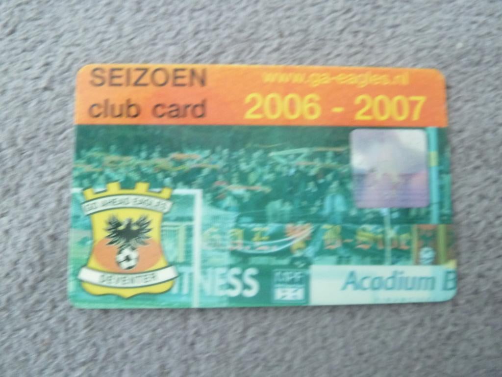 Seizoenclubcard. Go Ahead Eagles  2006/2007, Ophalen of Verzenden, Zo goed als nieuw, Overige binnenlandse clubs, Overige typen