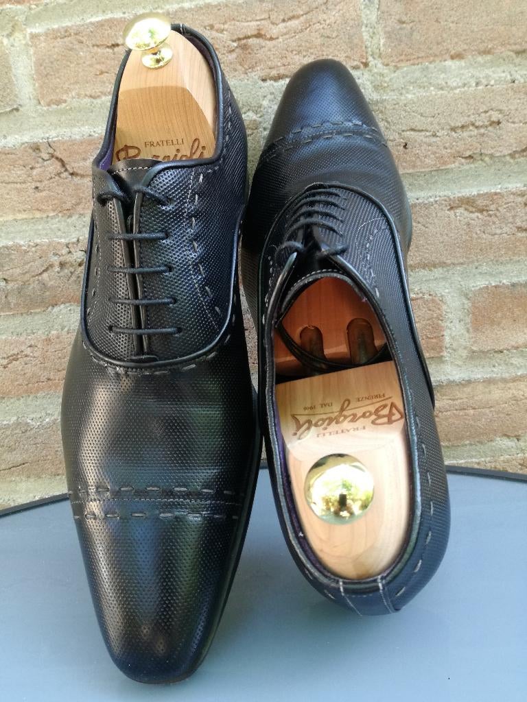 Santoni veterschoenen - maat 7 in zwart (i.z.g.st), Verzenden, Zwart, Zo goed als nieuw, Santoni