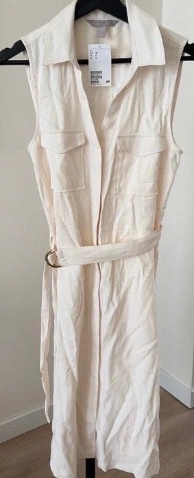 H&M prachtig crème zomerjurkje nieuw maat S, H&M, Beige, Nieuw, Ophalen of Verzenden