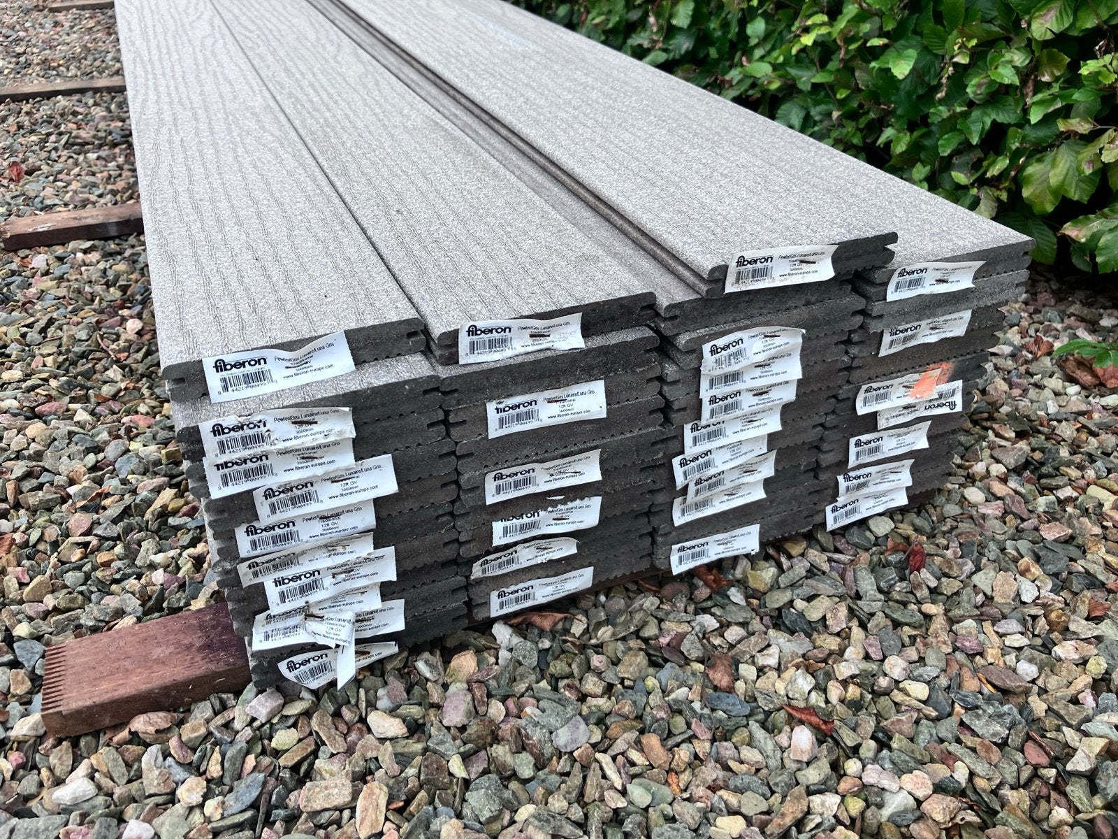 Fiberon Pewter Gris composiet vlonderplanken, clips, ca 20m2, Ophalen, Gebruikt, Composiet