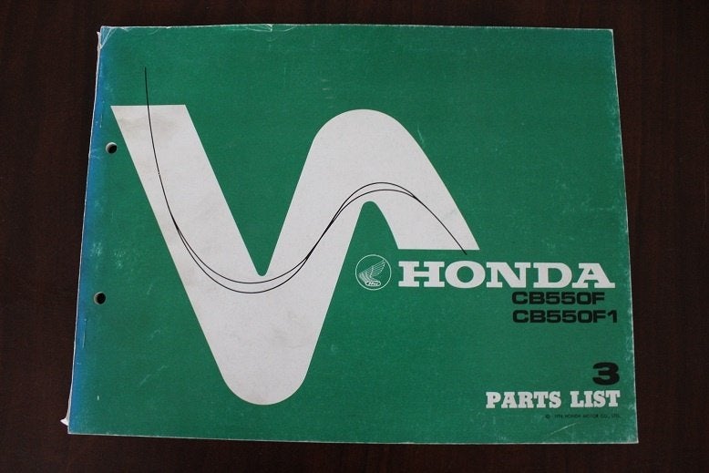Honda CB550 F F1 Four 1976 motorcycle parts list CB 550, Motoren, Ophalen of Verzenden, Honda