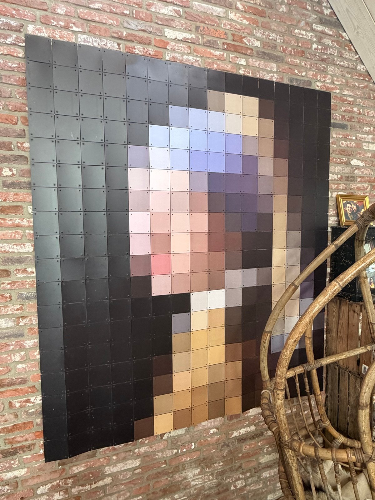 Groot IXXI Pixel Kunstwerk - Meisje met de parel, Huis en Inrichting, Gebruikt, Meerkleurig, Ophalen of Verzenden, Wandbord of Wandpaneel