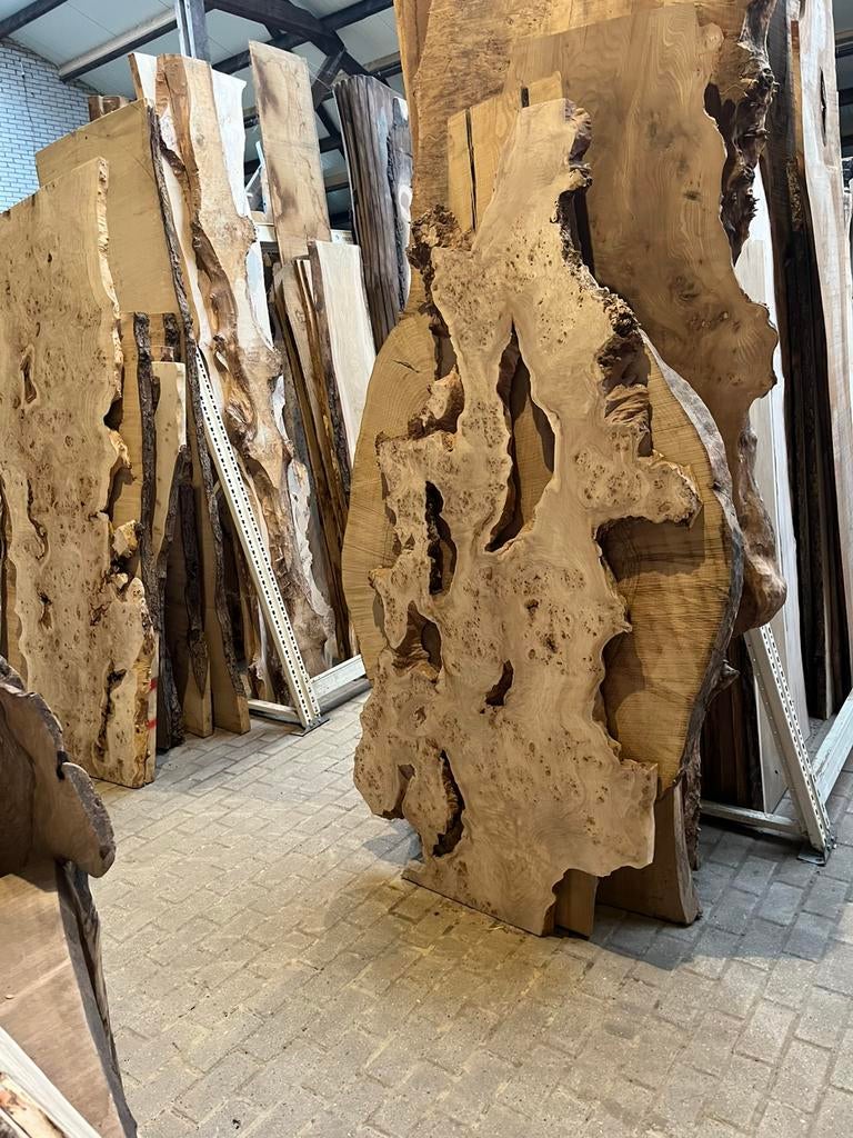 Oud eiken iep of olijfhout voor wandplank bar en eilandblad, Huis en Inrichting, Keuken | Keukenelementen, Ophalen, Nieuw, 50 tot 100 cm