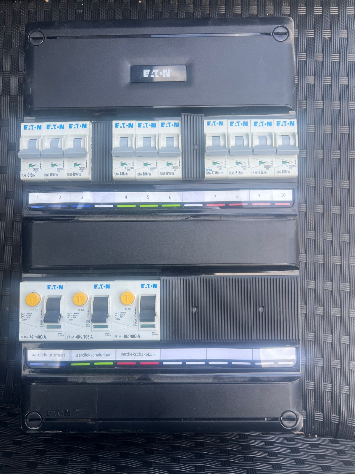 Complete Eaton Groepenkast met Aardlekschakelaars, Ophalen of Verzenden, Gebruikt, Eaton, Groepenkast