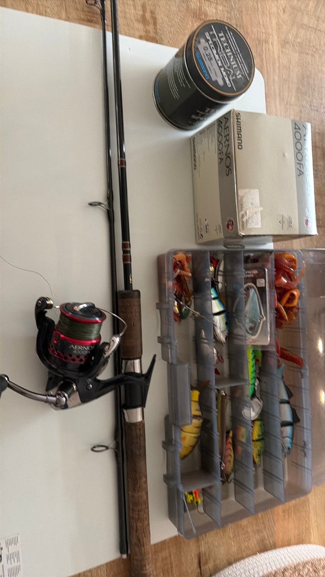 Complete visuitrusting: Shimano Beast Master, Aerons 4000FA, Ophalen, Gebruikt, Complete hengel