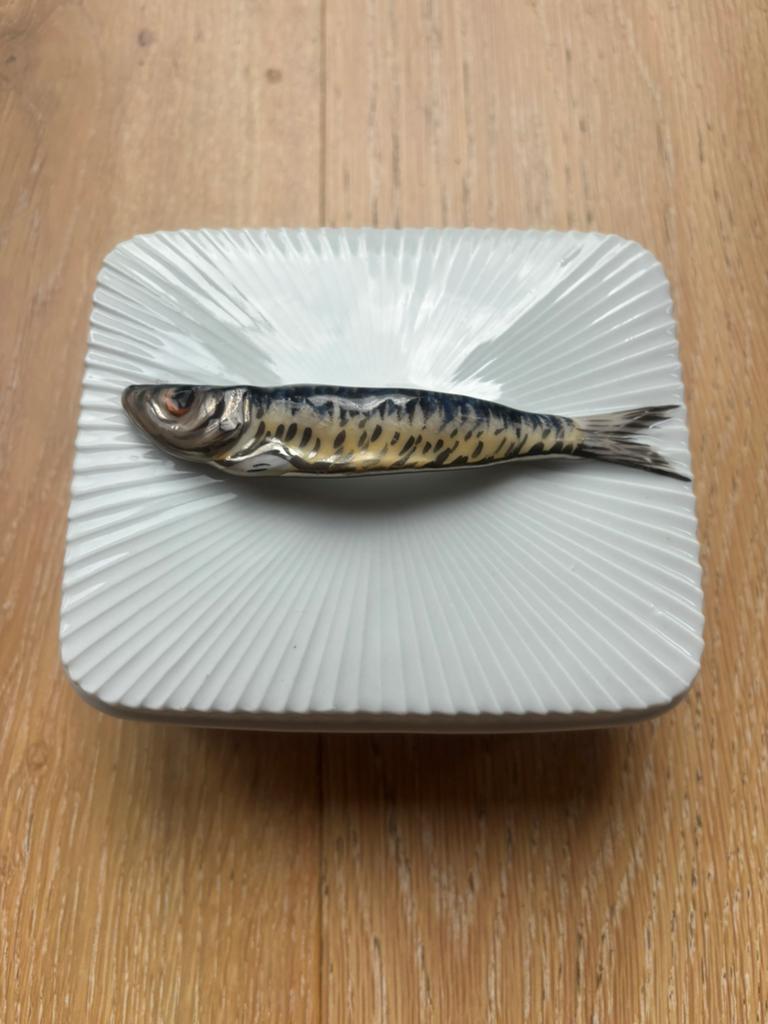 Vintage porseleinen sardinedoos / botervloot, Ophalen of Verzenden