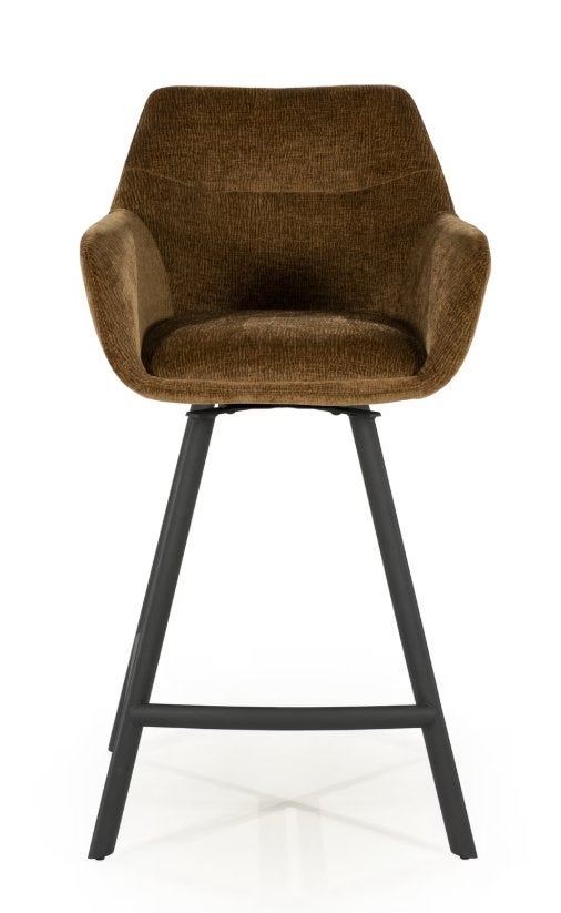 By-Boo Draaibare Barkruk Bliss Mosterd (set van 2), Huis en Inrichting, Ophalen, Kunststof, Met voetsteun, Zo goed als nieuw