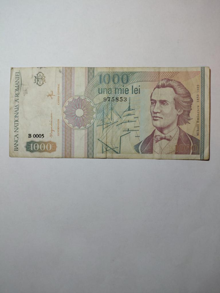 Roemenië 1000 lei 1991, Postzegels en Munten, Bankbiljetten | Europa | Niet-Eurobiljetten, Ophalen of Verzenden, Overige landen