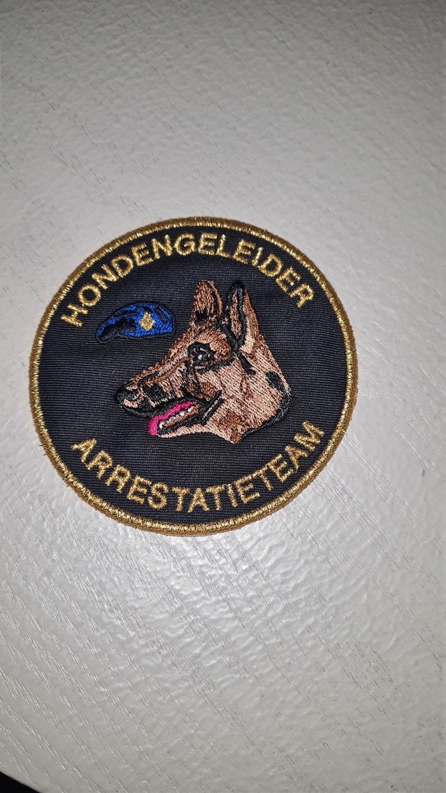 Hondengeleider Arrestatieteam Embleem - Geen Repro, Ophalen of Verzenden, Overige soorten, Nederland, Embleem of Badge