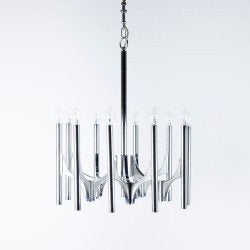 Italiaanse design kroonluchter Gaetano Sciolari, Ophalen of Verzenden, Gebruikt, Metaal, Mid-Century modern design