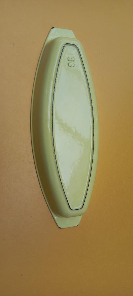 Le Creuset Raymond Loewy vispan 36 cm goed, Ophalen of Verzenden, Gietijzer, Koekenpan of Braadpan