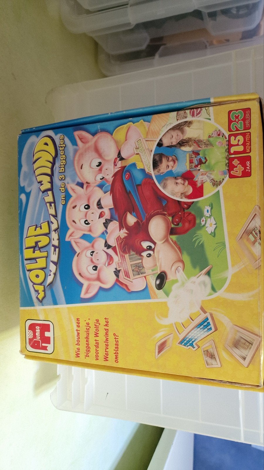 Wolfje Wervelwind en de 3 biggetjes - Jumbo bordspel, Drie of vier spelers, Ophalen of Verzenden, Gebruikt, Jumbo
