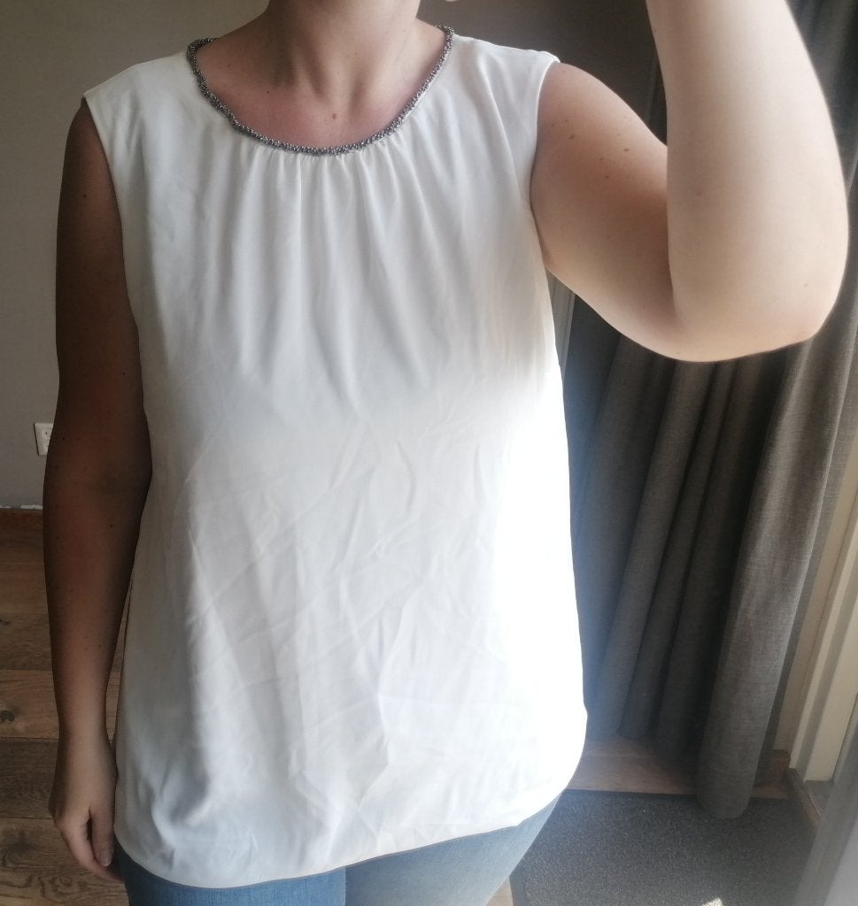 Chique Nette Blouse wit Sixth Sense EUR 46, Verzenden, Wit, Maat 46/48 (XL) of groter, Zonder mouw