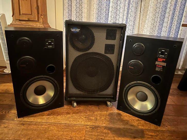 Custom Sound CS815X & Acoustic Audio H-CD12 (3 units), Audio, Tv en Foto, Luidsprekers, Gebruikt, 120 watt of meer, Front, Rear of Stereo speakers