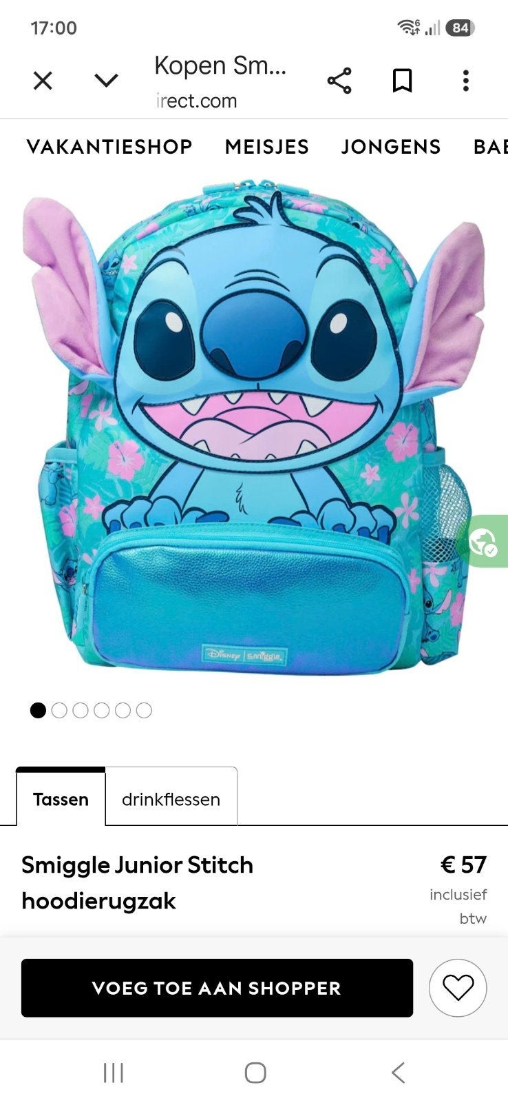Smiggle Junior Stitch rugzak met capuchon, Disney of Dora, 25 tot 40 cm, Nieuw, Ophalen of Verzenden