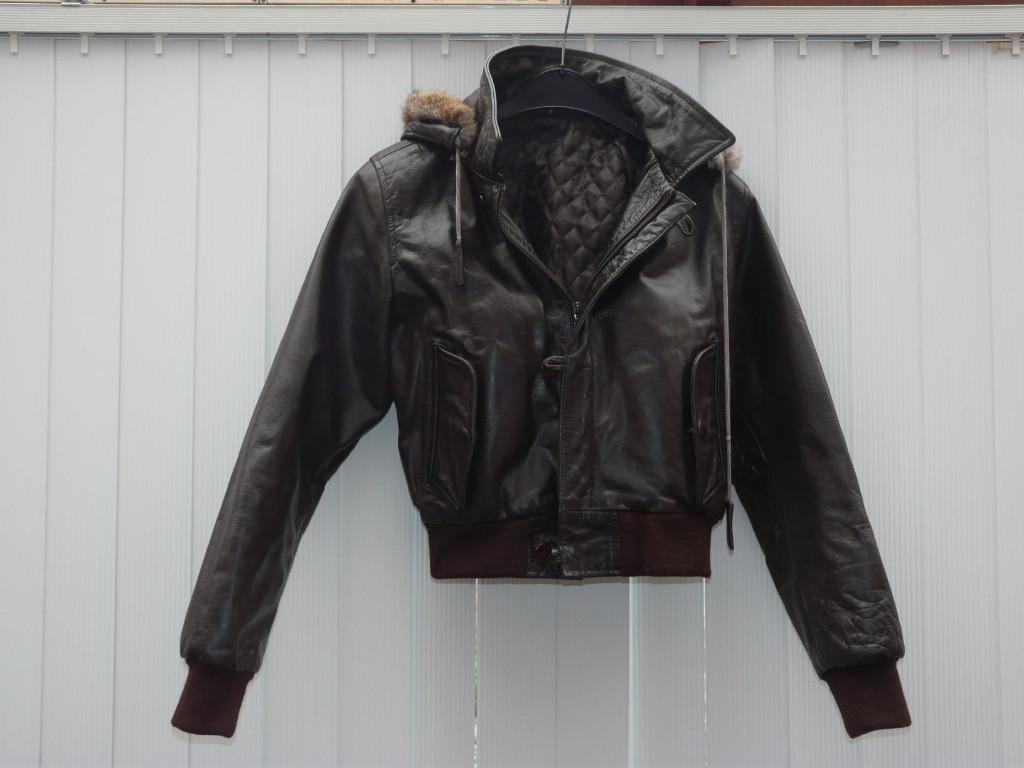 Kort leren jasje gewatteerd, met afritsbare muts, Kleding | Dames, Ophalen of Verzenden, Gedragen, Maat 36 (S), Bruin