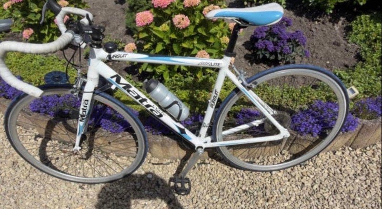 Matra racefiets, wit met blauwe accenten, 28 inch, Gebruikt, Aluminium, 15 tot 20 versnellingen