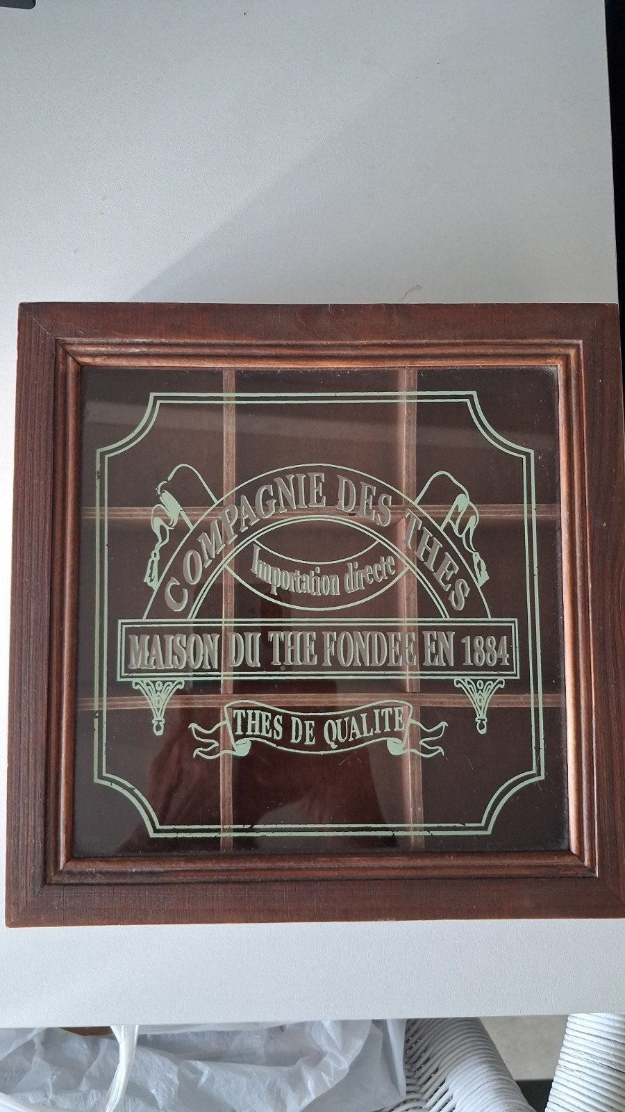 Mooie,Houten THEE-DOOS,met Glazen Deksel, Huis en Inrichting, Ophalen of Verzenden