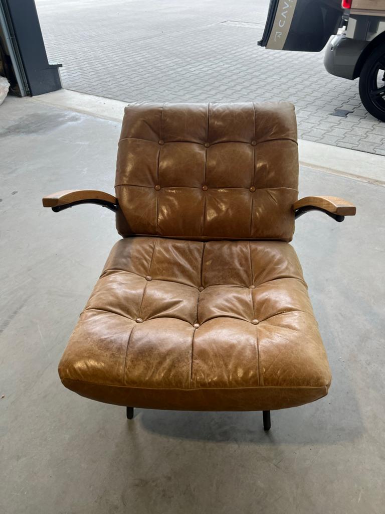 Eleonora Bastiaan Fauteuil Cognac Java Leer, Huis en Inrichting, Fauteuils, Zo goed als nieuw, Leer, 75 tot 100 cm, Ophalen