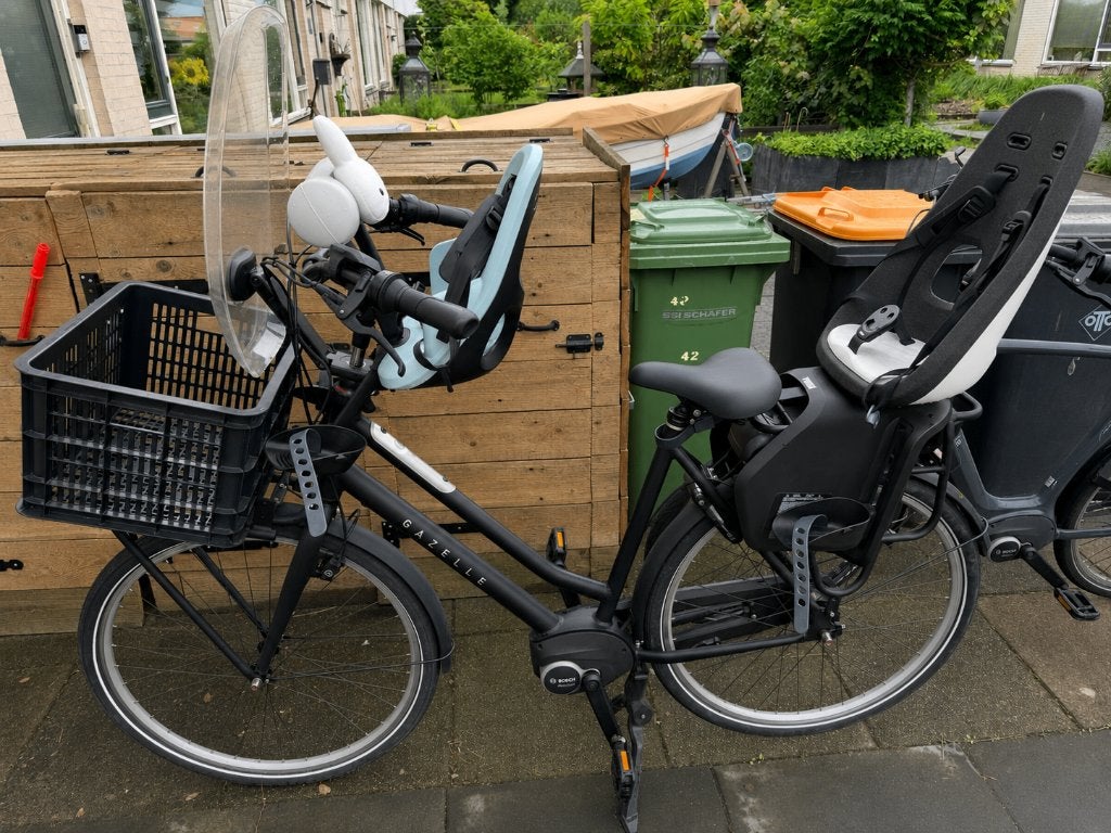 Te Koop: Gazelle Elektrische Moederfiets, Ophalen, 2 zitjes, Mandje, Zo goed als nieuw