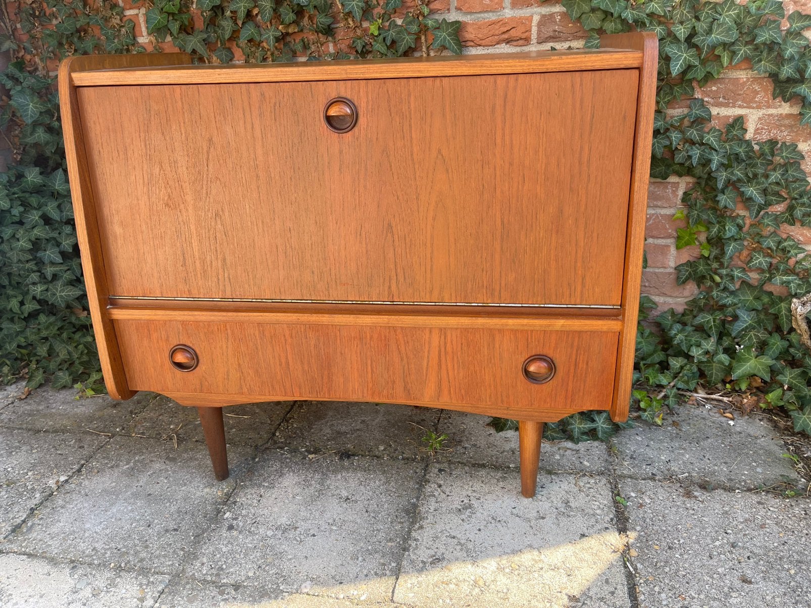 Vintage kast met een lade en een klep, Huis en Inrichting, Kasten | Televisiemeubels, Ophalen, O, O, 50 tot 100 cm