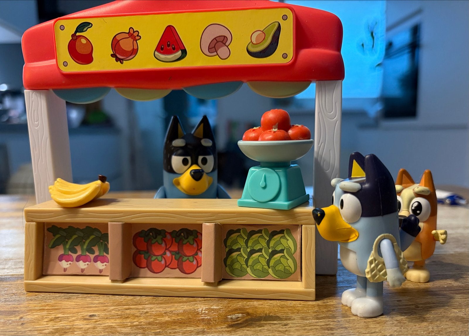 Bluey Speelset: Markt en IJssalon met Figuren, Ophalen of Verzenden, Zo goed als nieuw, Jongen of Meisje