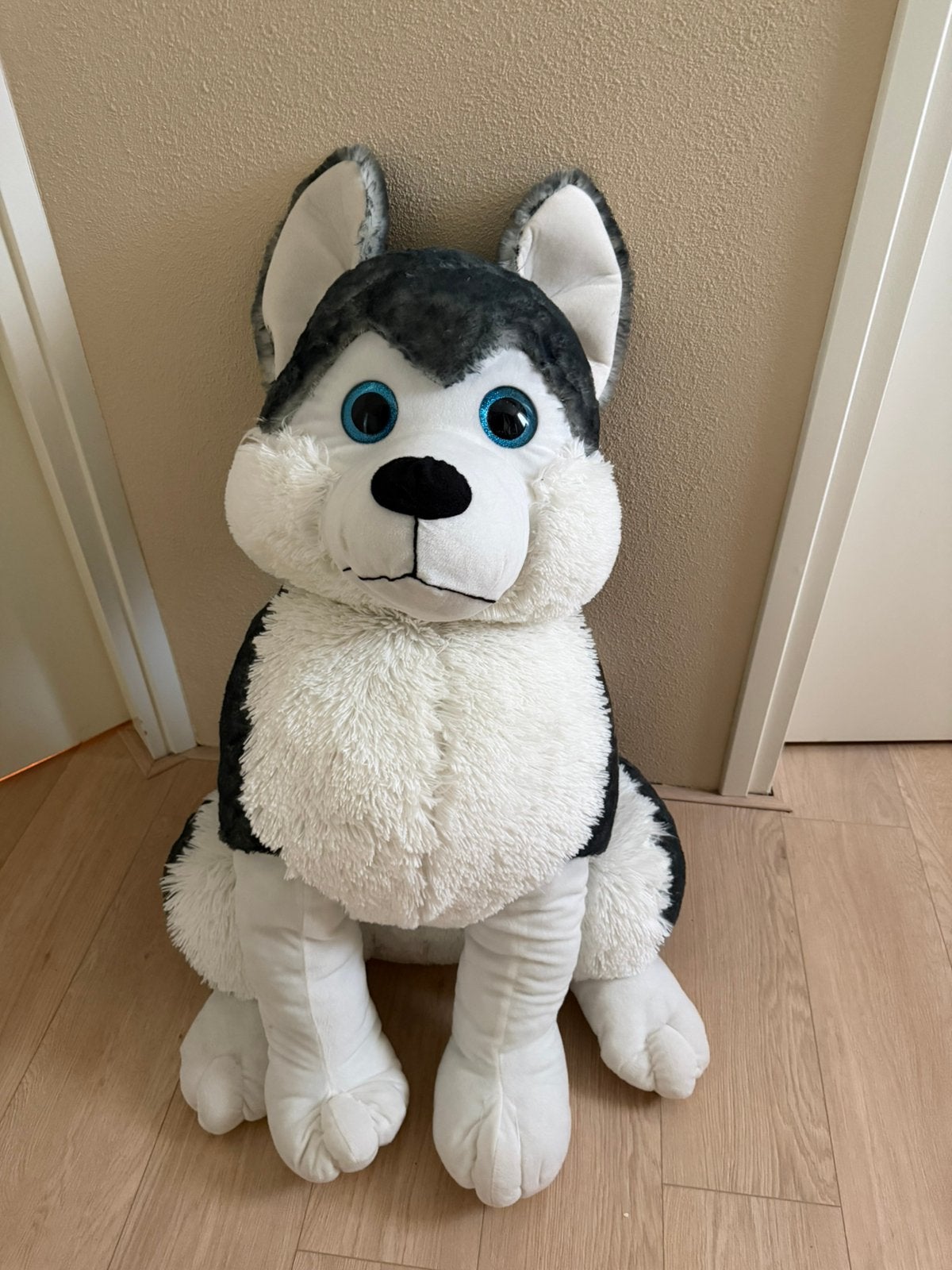 Pluche husky knuffel (1 meter hoog), Ophalen, Zo goed als nieuw, Overige typen, Groot (groter dan 80 cm)