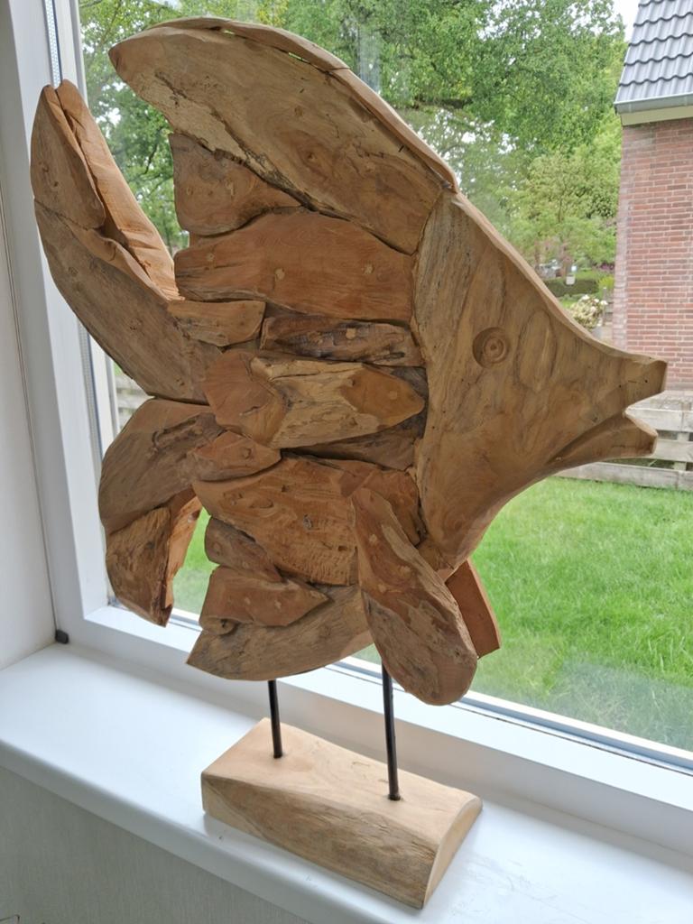 Decoratie  houten vis, Huis en Inrichting, Woonaccessoires | Overige, Ophalen of Verzenden