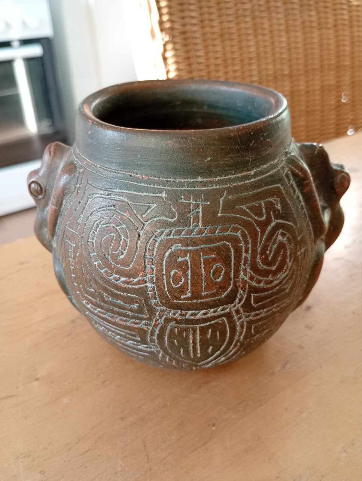 Oude Marajoara cultuur pot uit de Amazone, Brazilië, Ophalen of Verzenden