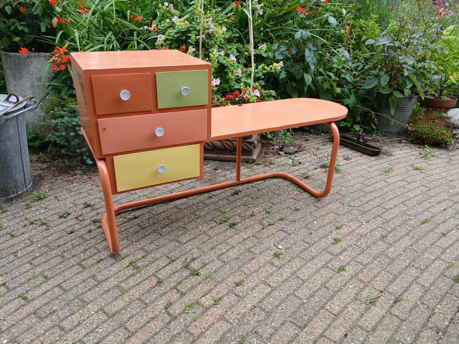 vintage Auping halmeubel / kaptafel bauhaus stijl, Ophalen