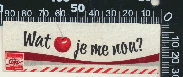 Sticker: Coca Cola - Cherry Coke - Wat je me nou, Ophalen of Verzenden, Zo goed als nieuw, Bedrijf of Vereniging
