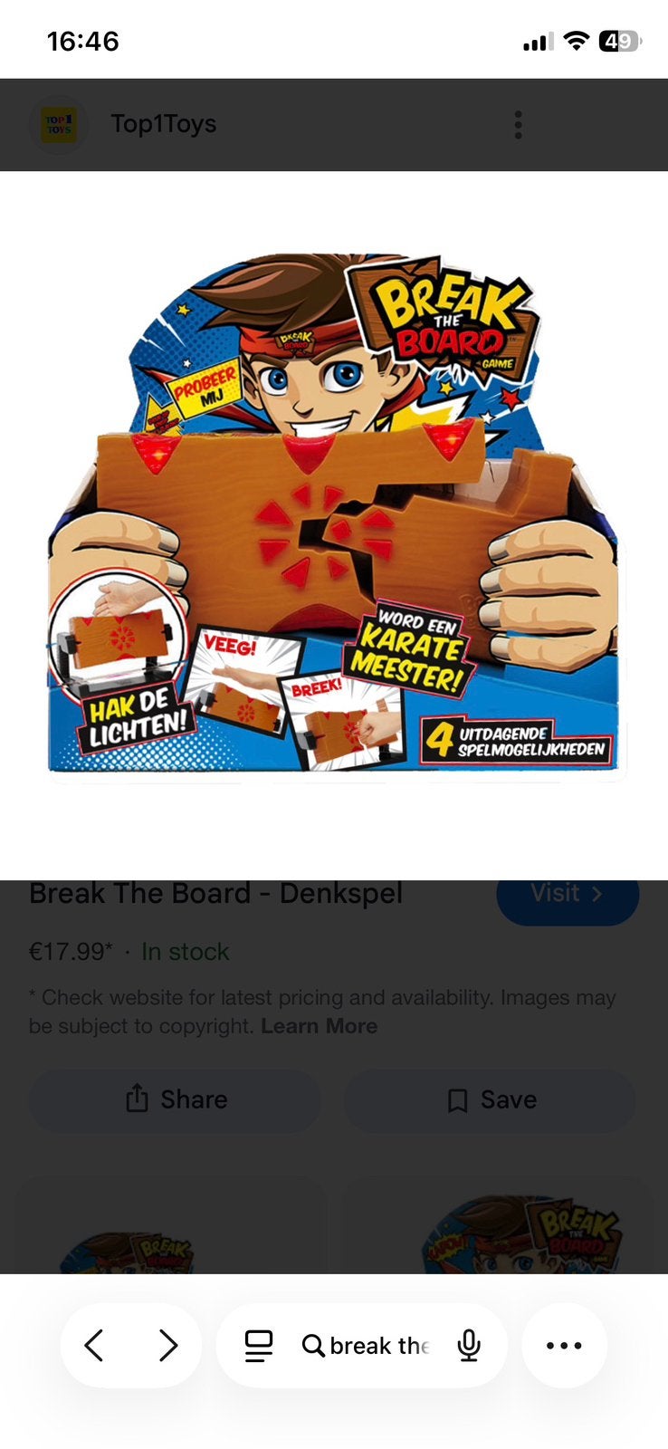 Spel break the board, Ophalen of Verzenden, Jongen of Meisje